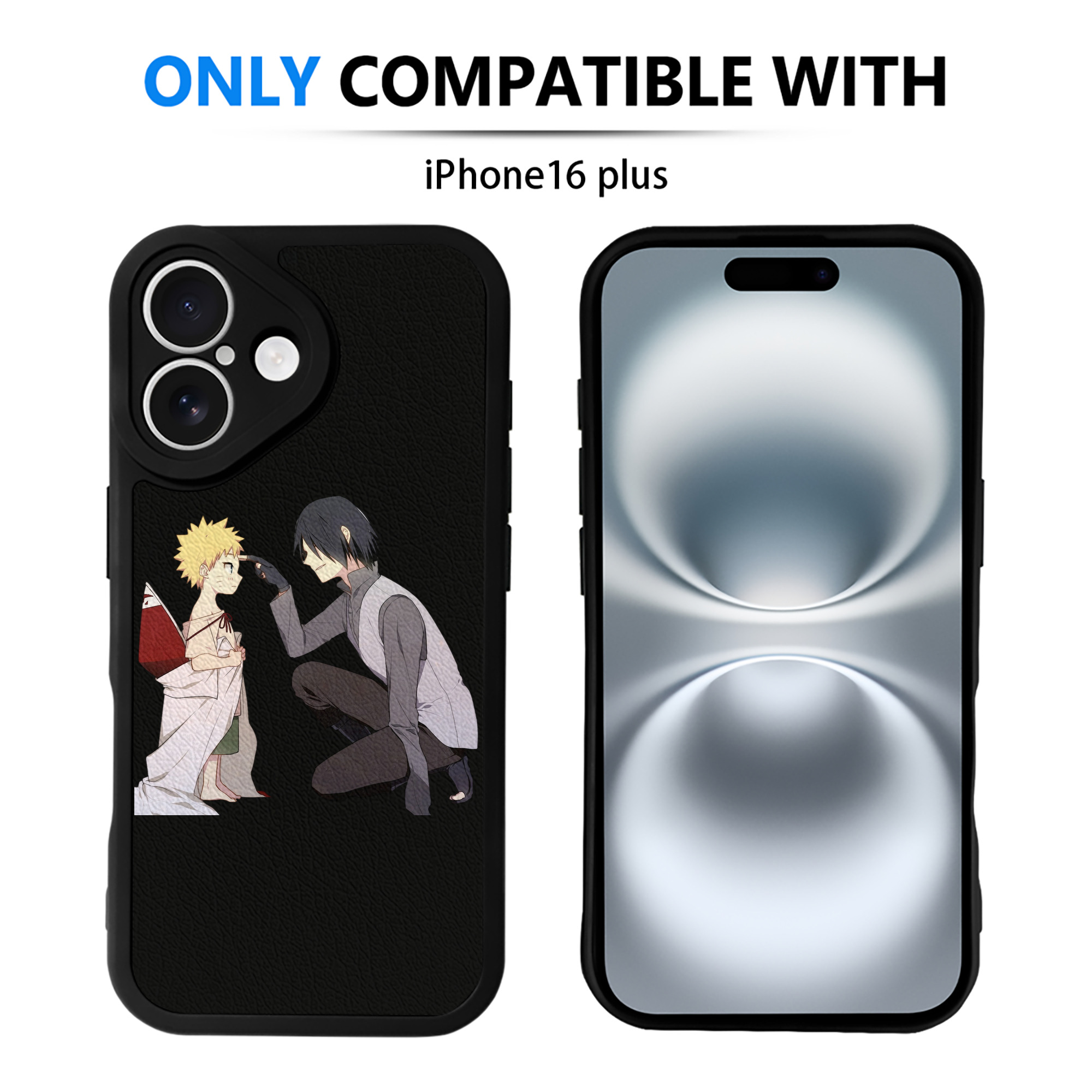 （画像用） NARUTO -ナルト- うちは サスケ Uchiha Sasuke 【iPhone 16シリーズ対応】シリコンスマホケース（レザー調） 材質：シリコン